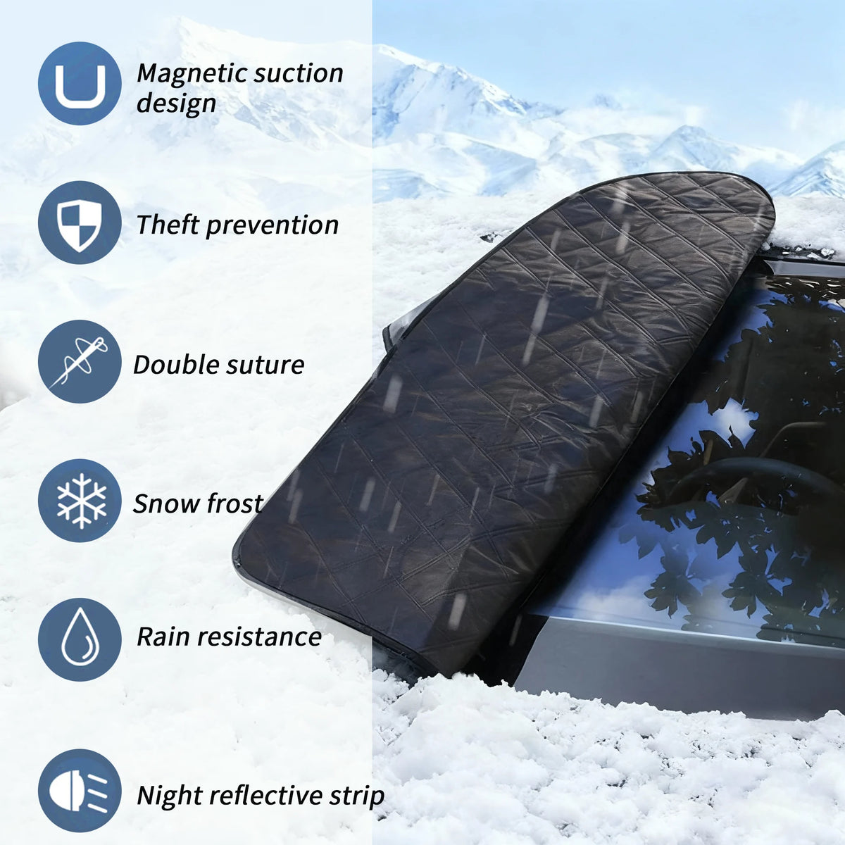 Quilvy FrostGuard™ - Magnetic Snow Cover for Windshield