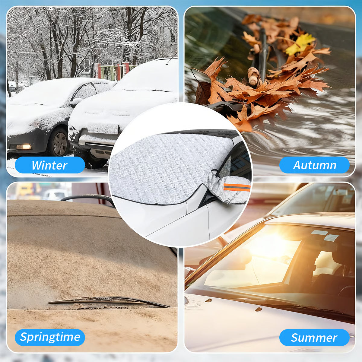 Quilvy FrostGuard™ - Magnetic Snow Cover for Windshield